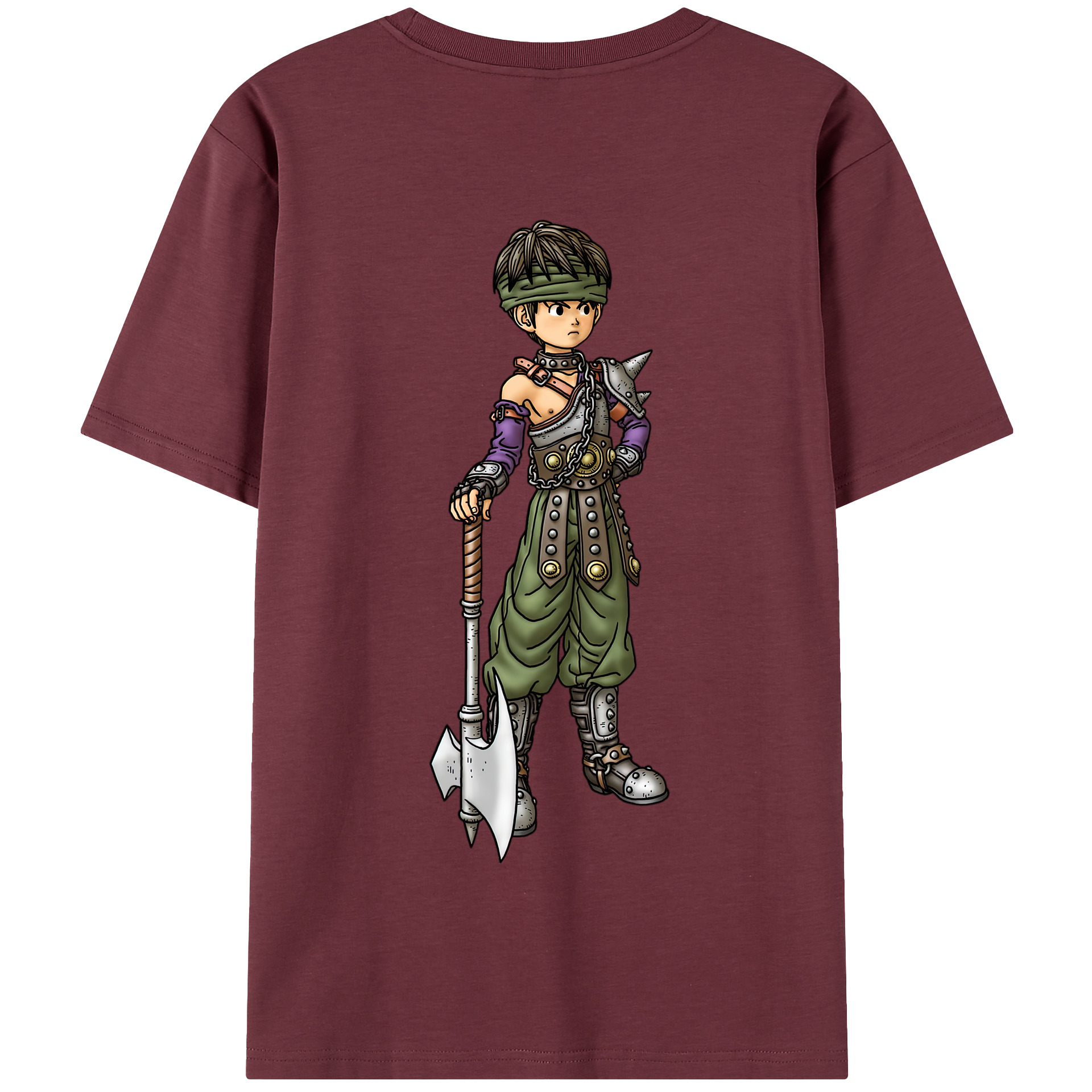 （画像用） ドラゴンクエスト Doragon Kuesuto Dragon Quest 綿100％半袖Tシャツ（背面プリント）